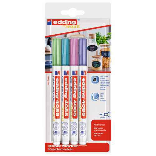4085 Series Chalk Marker, Metallic Colors, Set of 4
