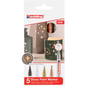 751 Series Gloss Paint Marker, Metallic Colors, Set of 5