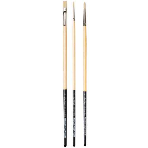 Oil Painting Synthetic Hog Bristle Brush Set 2, 3 Pieces