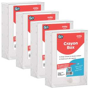 Clear Crayon Storage Boxes, 4 Count
