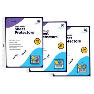 Sheet Protectors, Heavyweight Top Loading, Clear, 50 Pack, 3 Packs