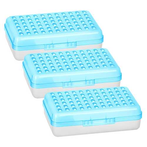 Dots Multipurpose Pencil Case Utility Boxes, Blue, 3 Count