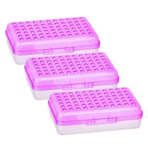 Dots Multipurpose Pencil Case Utility Boxes, Purple, 3 Count