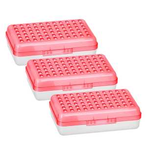 Dots Multipurpose Pencil Case Utility Boxes, Red, 3 Count