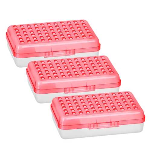 Dots Multipurpose Pencil Case Utility Boxes, Red, 3 Count