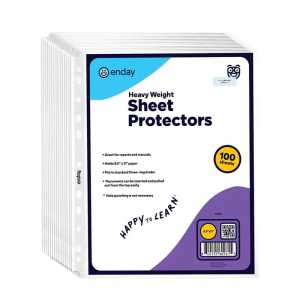 Sheet Protectors, Heavyweight Top Loading, Clear, 100 Pack