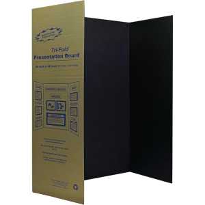 Trifold Poster Board, Presentation Board, 36" x 48", Black, Pack of 4