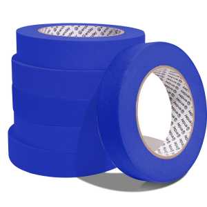 Masking Tape, 1" x 60 Yards, Blue, Pack of 6