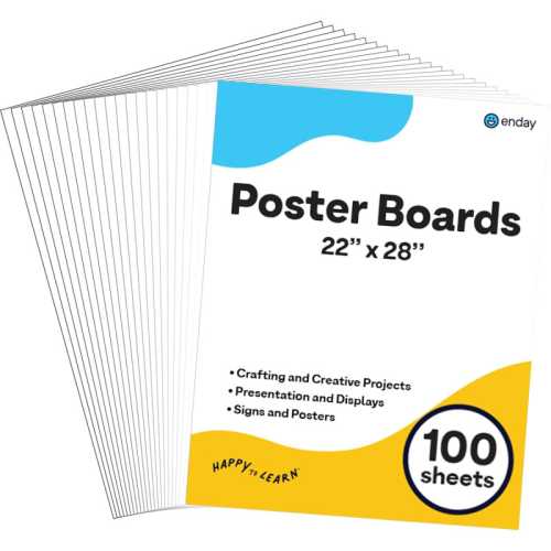 Poster Board, 22 x 28 in, White, 100 Pack