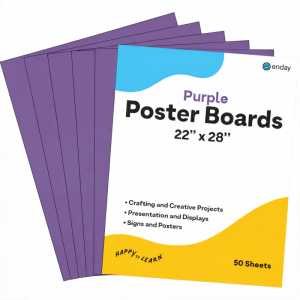 Poster Board, 22 x 28 in, Purple, 50 Pack