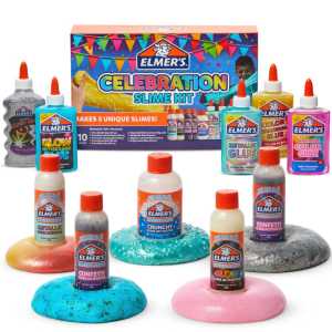 Celebration Slime Kit, Assorted Glues & Magical Liquid Activators, 10 Piece Set