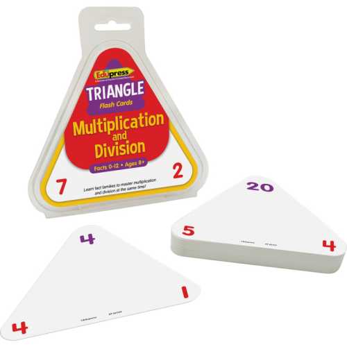 Multiplication and Division Triangle Flash Cards, 46 Cards