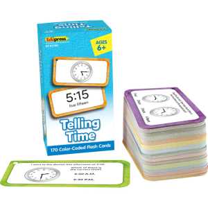 Telling Time Flash Cards Deluxe Set, 170 Cards