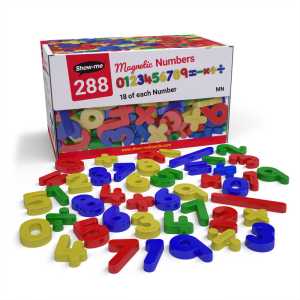 Magnetic Numbers and Math Symbols, Assorted Colors, 288 Pieces