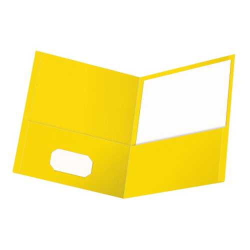 Twin Pocket Folders, Yellow, 25 Per Box