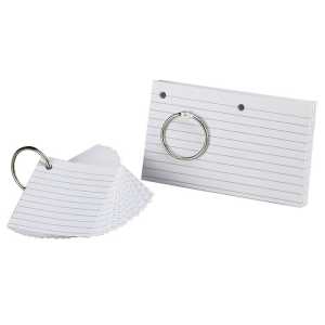 JustFlip-it!&trade; Punched & Perfed Study Cards, Ruled, White