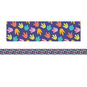 Dino Quest Colorful Tracks Classroom Border Trim, 12 Strips