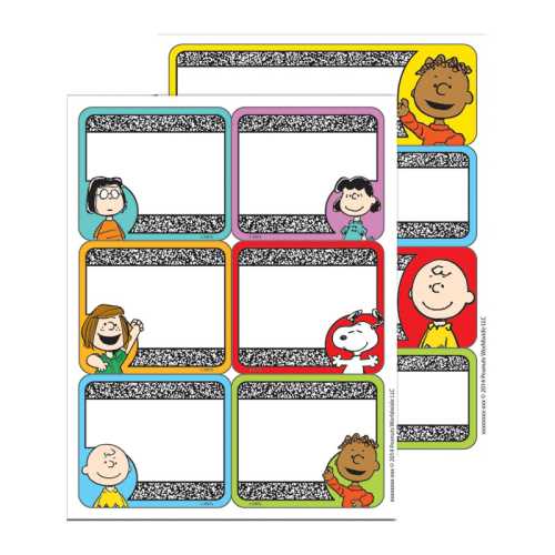 Peanuts&reg; Composition Label Stickers, Pack of 56