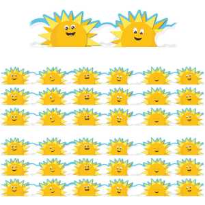 Growth Mindset Sun & Clouds Deco Trim&reg; Extra Wide Die-Cut, 37 Feet Per Pack, 6 Packs