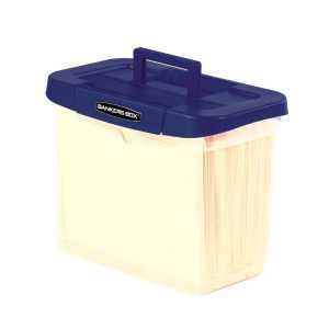 Heavy-Duty Portable Plastic Storage Box, Locking Lid with Handle, Letter