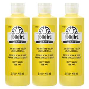 Acrylic Paint Matte, 8oz., Daffodil Yellow, Pack of 3