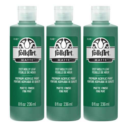 Acrylic Paint Matte, 8oz., Holly Leaf, Pack of 3