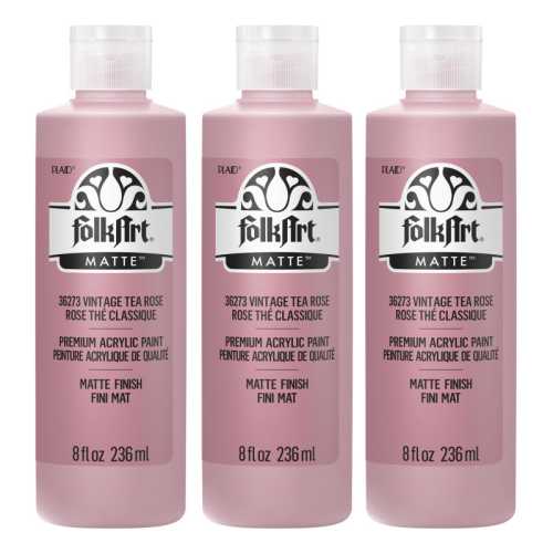 Acrylic Paint Matte, 8oz., Vintage Tea Rose, Pack of 3