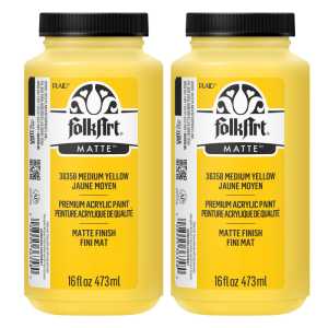 Acrylic Paint Matte, 16oz., Medium Yellow, Pack of 2