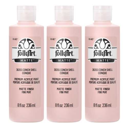 Acrylic Paint Matte, 8oz., Conch Shell, Pack of 3