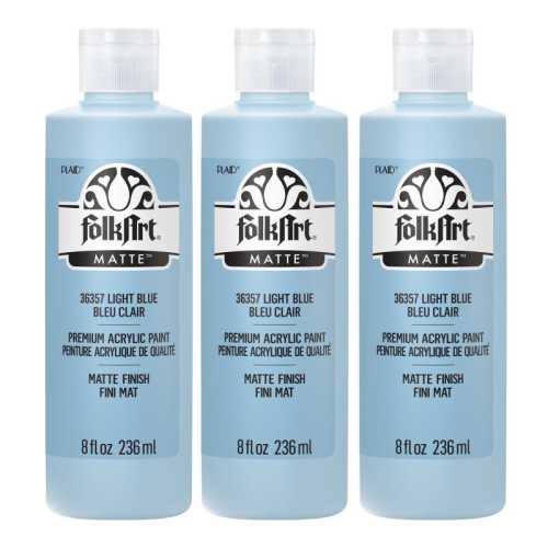 Acrylic Paint Matte, 8oz., Light Blue, Pack of 3