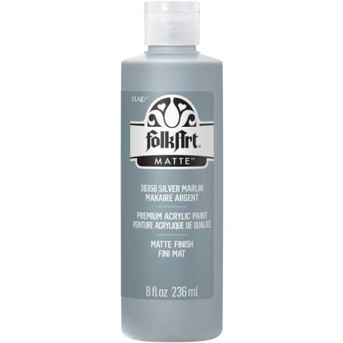 Acrylic Paint Matte, 8oz., Silver Marlin