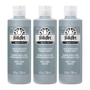 Acrylic Paint Matte, 8oz., Silver Marlin, Pack of 3