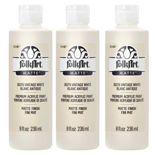 Acrylic Paint Matte, 8oz., Vintage White, Pack of 3