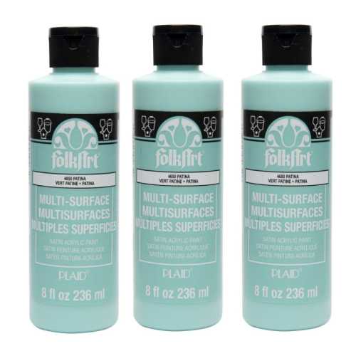 Acrylic Paint Multi-Surface Satin, 8oz., Patina, Pack of 3