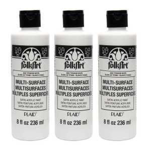 Acrylic Paint Multi-Surface Satin, 8oz., Titanium White, Pack of 3
