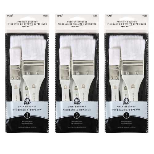 White Nylon Chip Set, 3 Per Set, 3 Sets