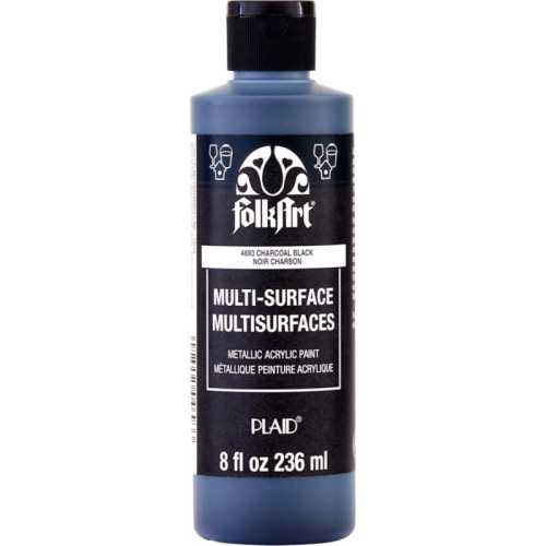 Acrylic Paint Metallic, 8oz., Charcoal Black