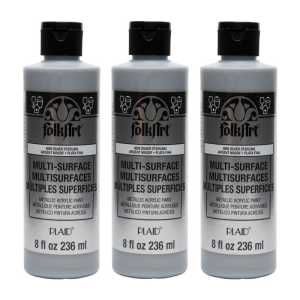 Acrylic Paint Metallic, 8oz., Silver Sterling, Pack of 3