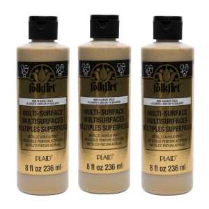 Acrylic Paint Metallic, 8oz., 14k Gold, Pack of 3