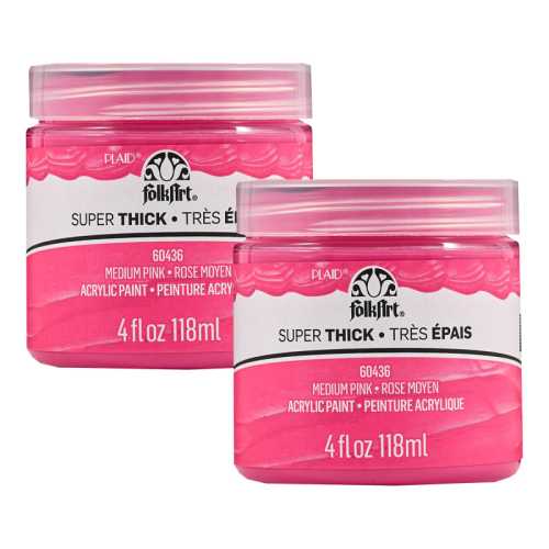 Super Thick Acrylic Paint, 4 oz, Medium Pink, 2-Pack