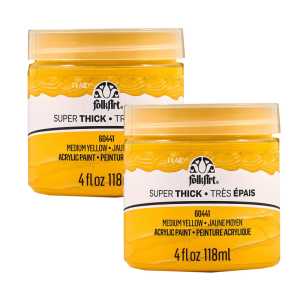 Super Thick Acrylic Paint, 4 oz, Medium Yellow, 2-Pack