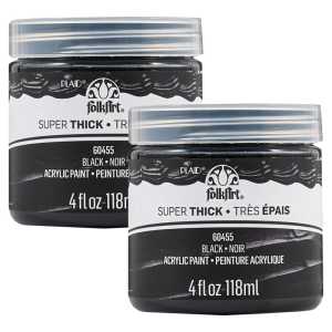 Super Thick Acrylic Paint, 4 oz, Black, 2-Pack