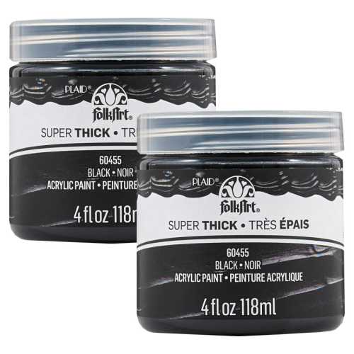 Super Thick Acrylic Paint, 4 oz, Black, 2-Pack