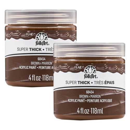 Super Thick Acrylic Paint, 4 oz, Brown, 2-Pack