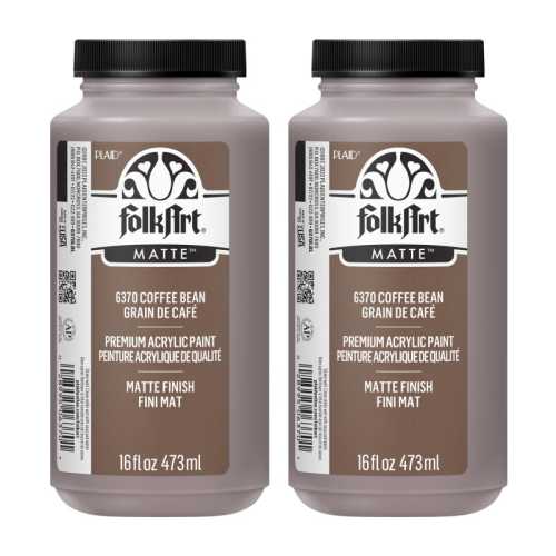 Acrylic Paint Matte, 16oz., Coffee Bean, Pack of 2