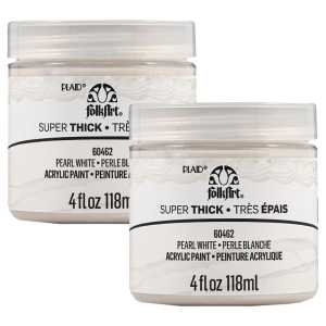 Super Thick Acrylic Paint, 4 oz, Pearl White, 2-Pack