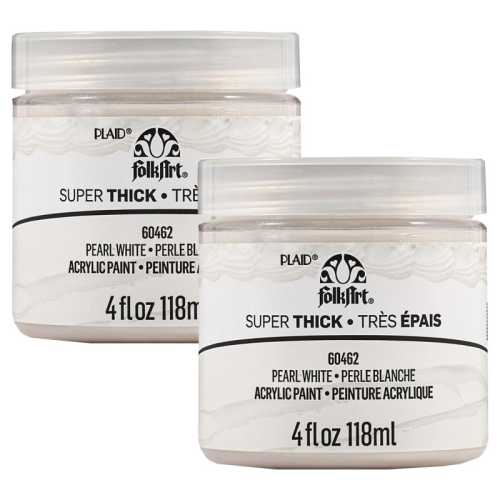 Super Thick Acrylic Paint, 4 oz, Pearl White, 2-Pack