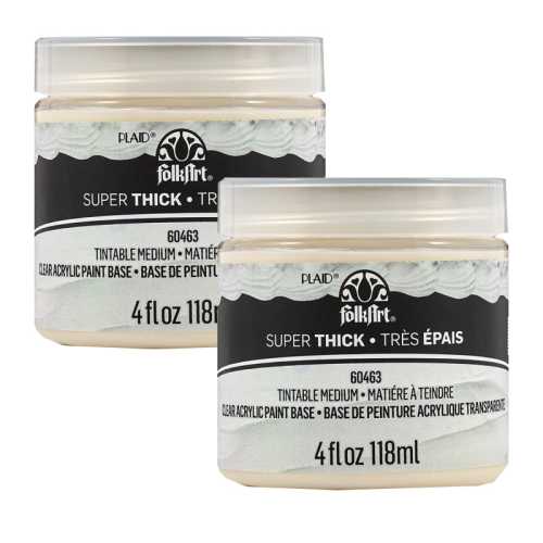 Super Thick Acrylic Paint, 4 oz, Tintable Medium, 2-Pack