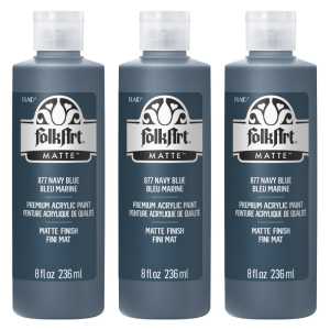 Acrylic Paint Matte, 8oz., Navy Blue, Pack of 3