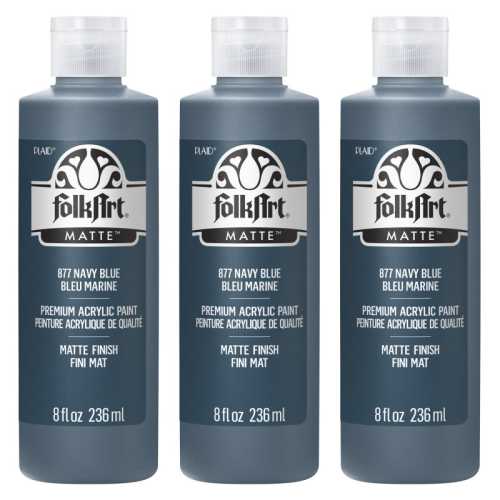 Acrylic Paint Matte, 8oz., Navy Blue, Pack of 3